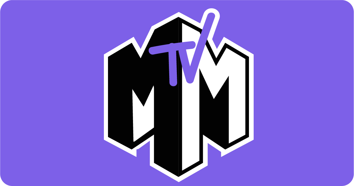 Logo avec contour blanc sur fond violet